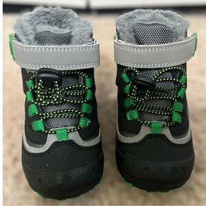 Toddler Snow Boots with Green Accents